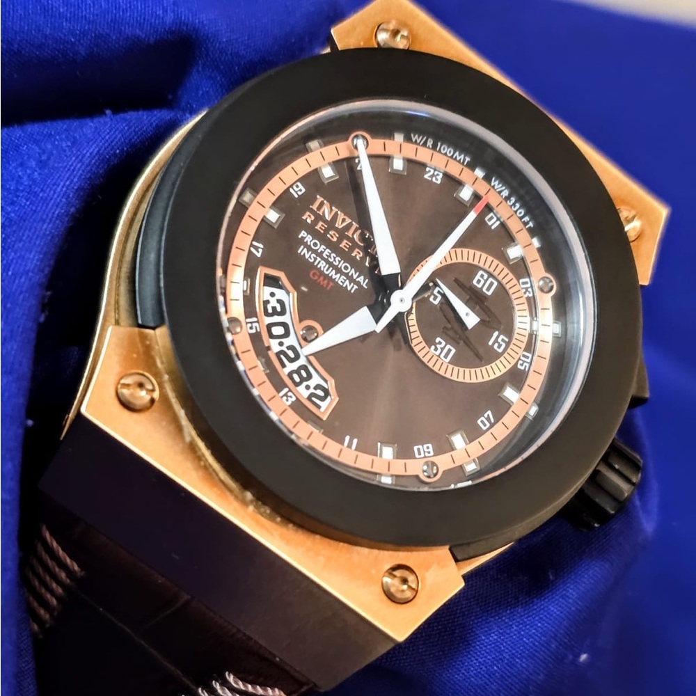 Invicta Akula Swiss Made Reserve Russian Diver Rose Gold GMT Mens Watch NWOT